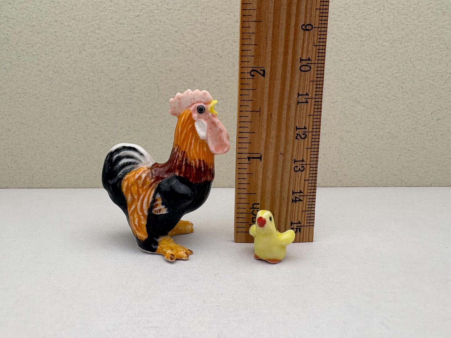 Rooster & Hen with Baby Chicks