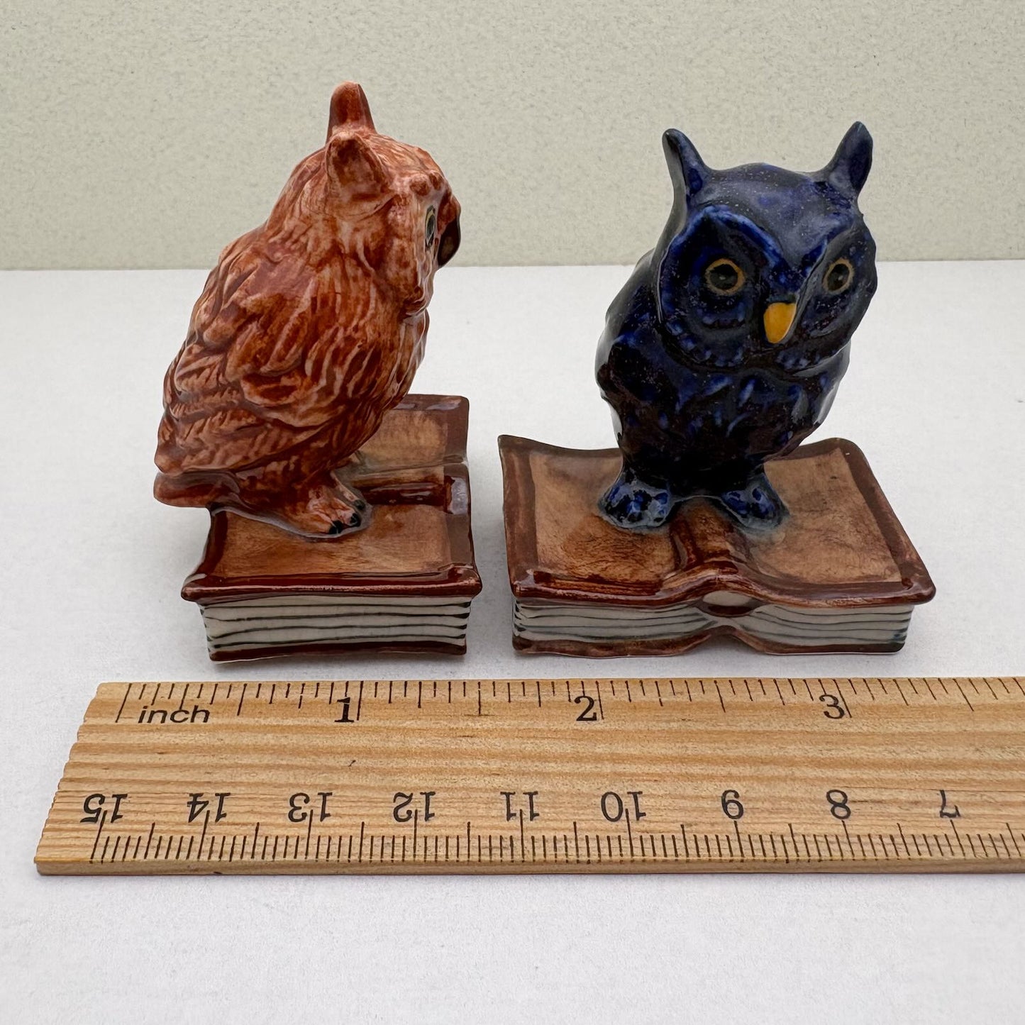 Wise Owl Ceramic Figurine on Book (Glossy-Glaze)
