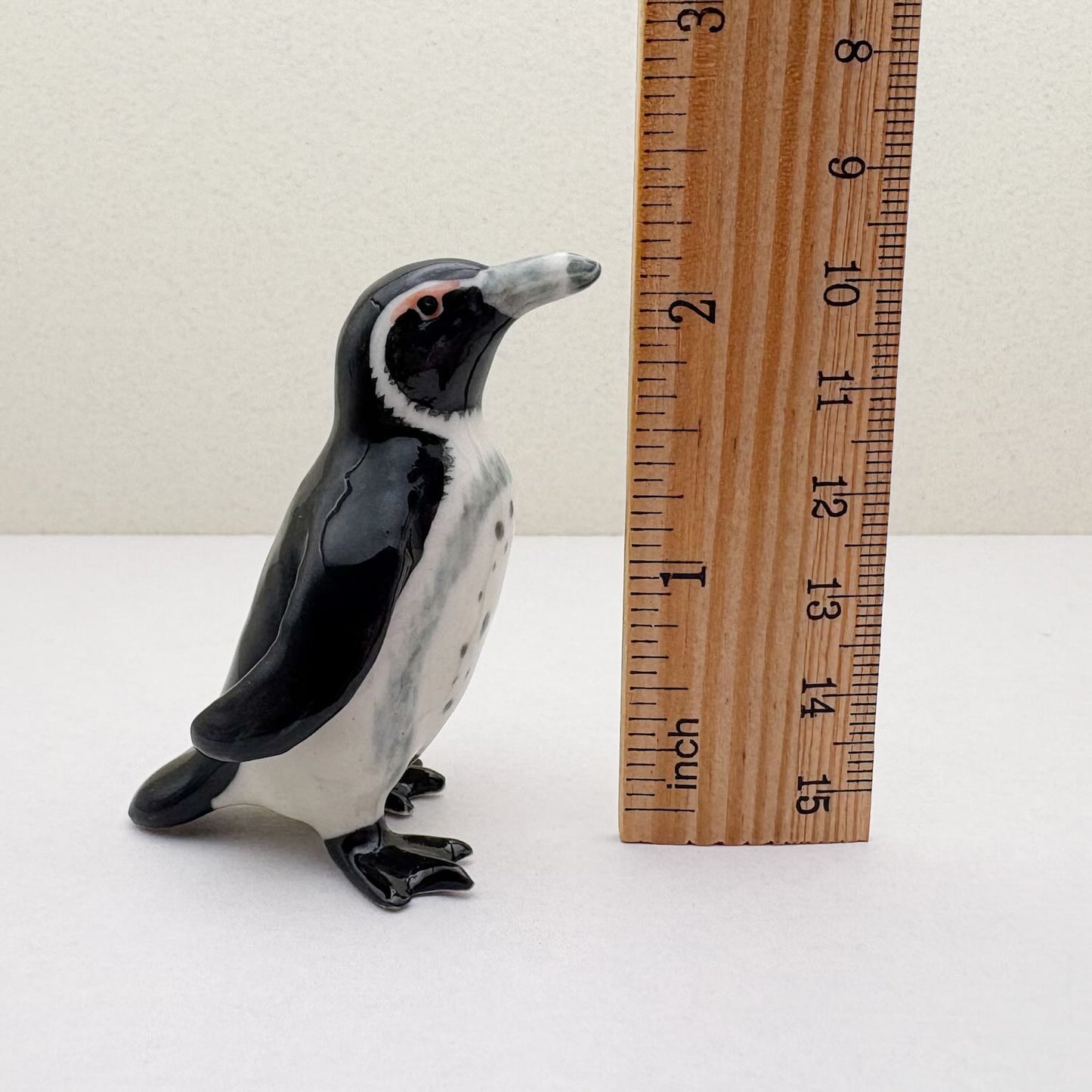 Set of 3 Penguins African Penguin Bird Family Ceramic Figurine Statue