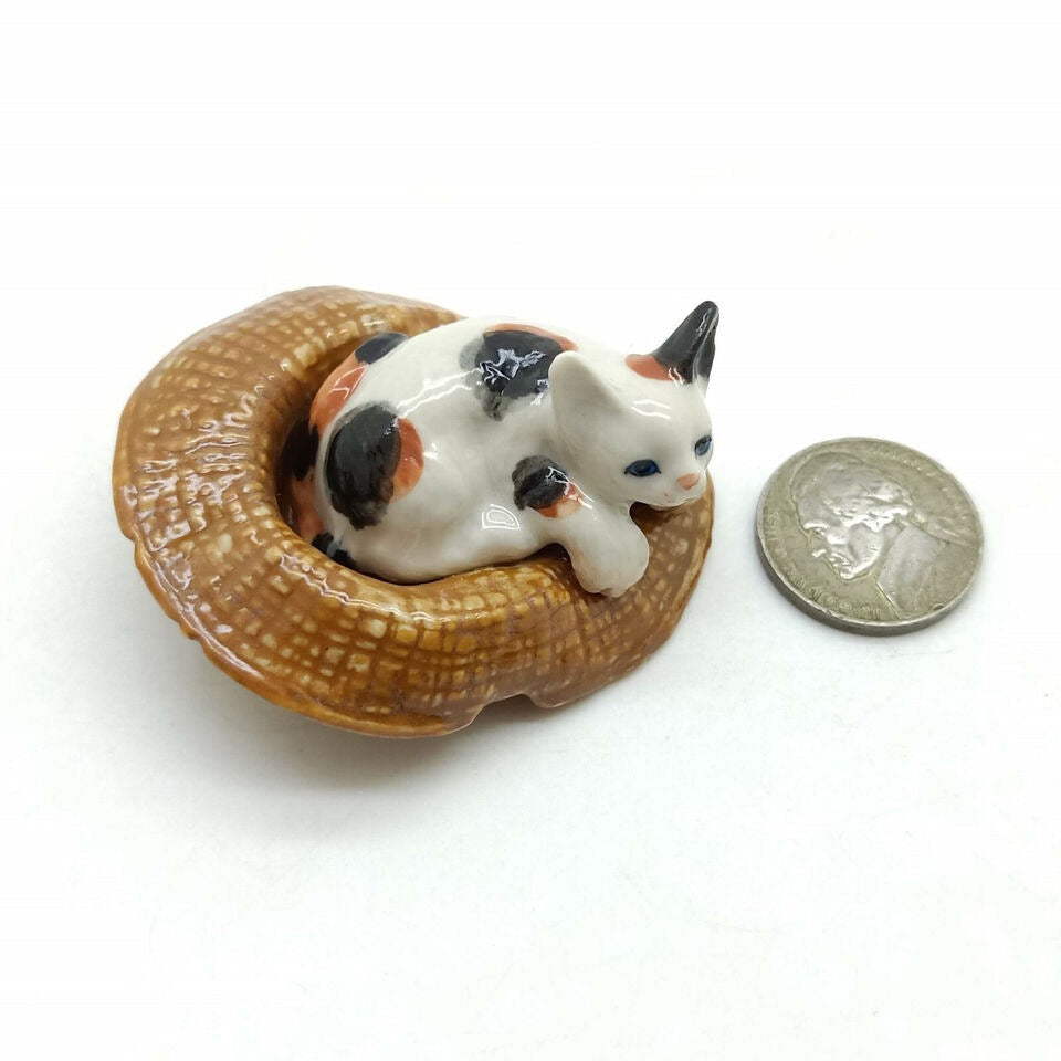 Kitten Cat Tri Color on Brown Hat