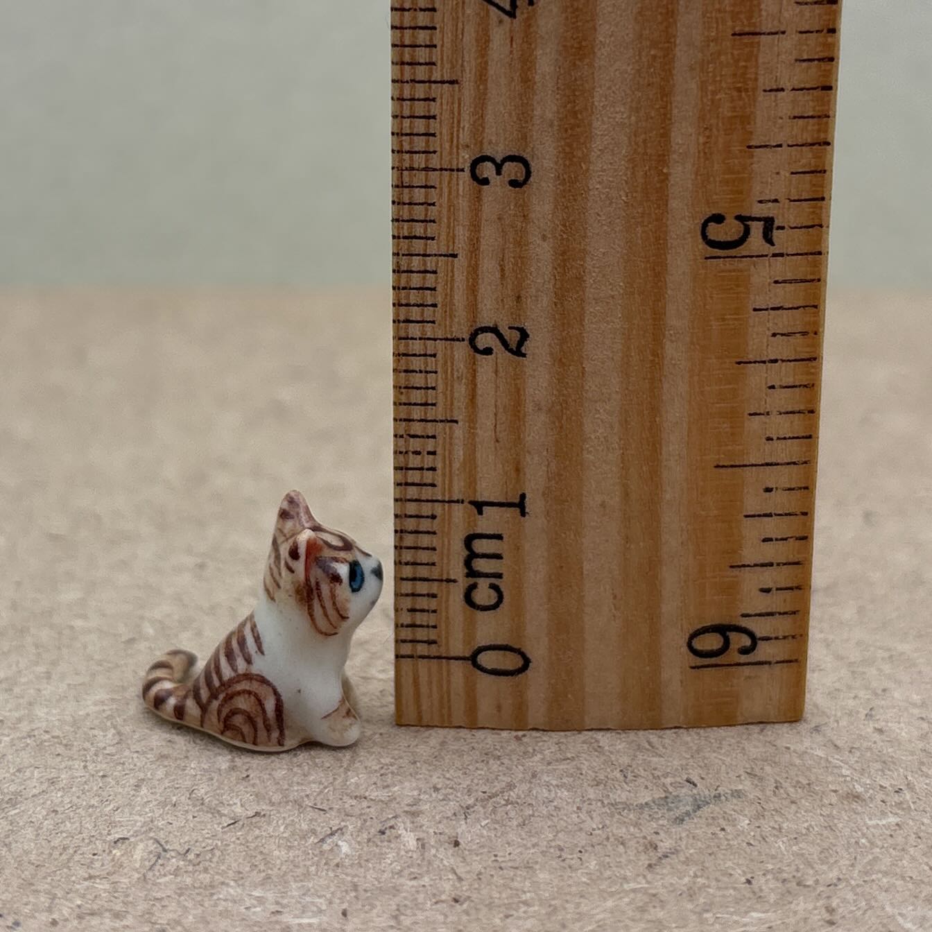 Set of 5 Cat Kitten Figurine Ceramic Animal Miniature Tiny Statue