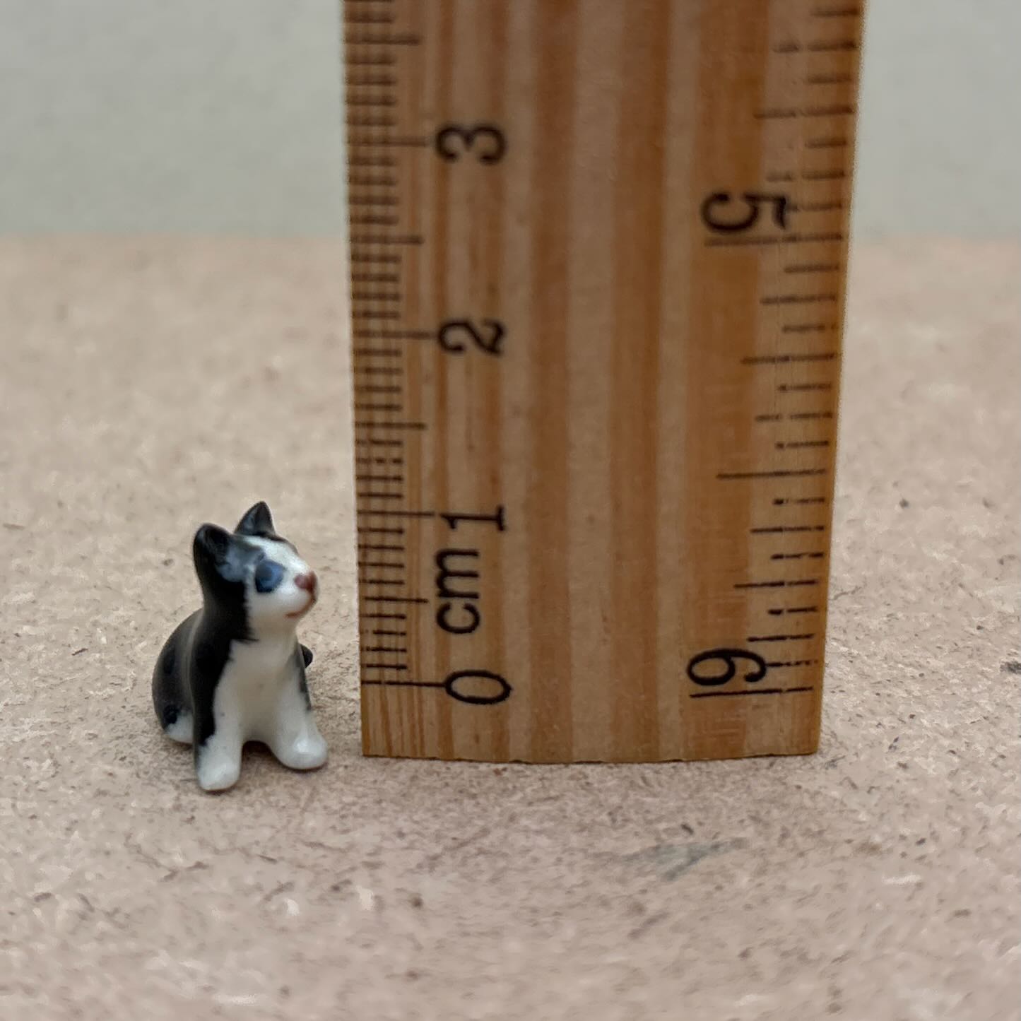 Set of 5 Cat Kitten Figurine Ceramic Animal Miniature Tiny Statue