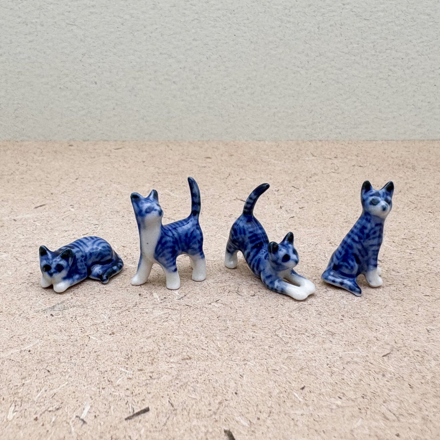 Miniature Blue Cats – Set of 4