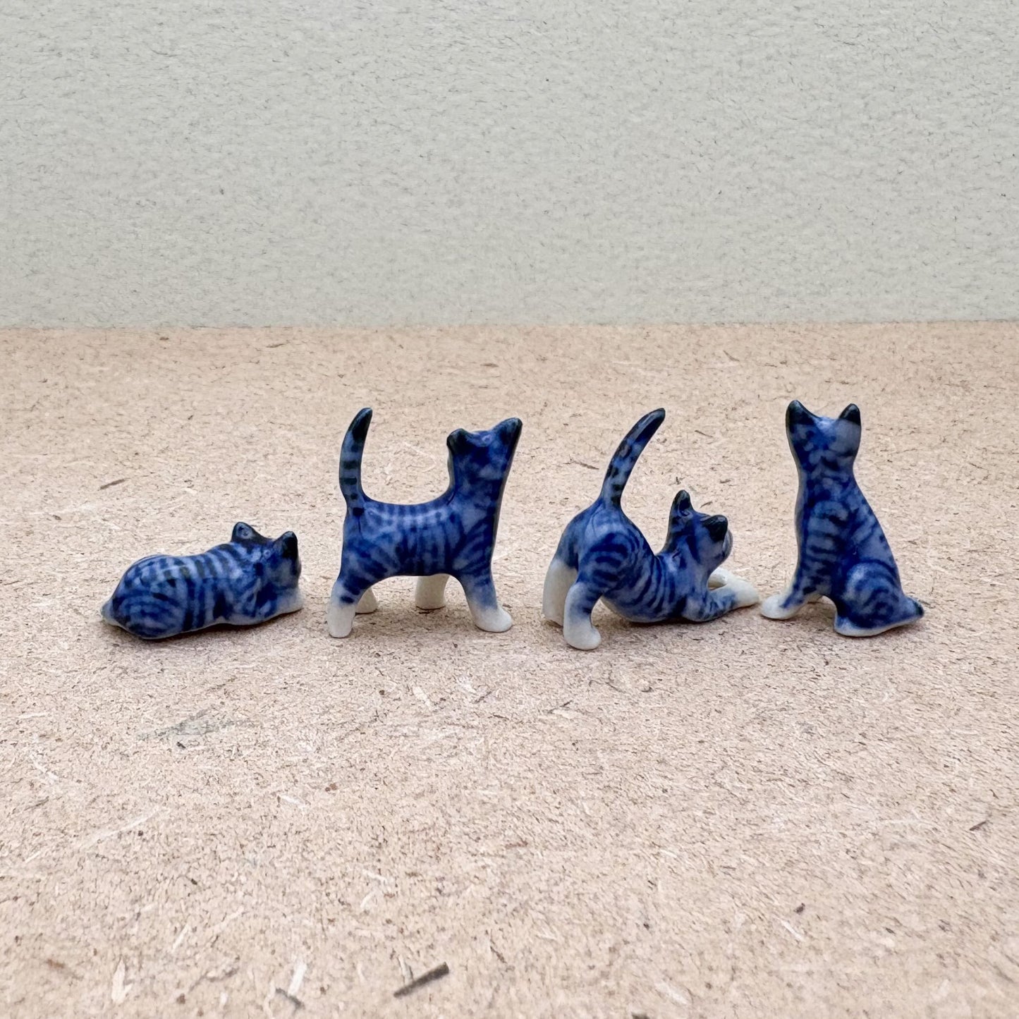 Miniature Blue Cats – Set of 4