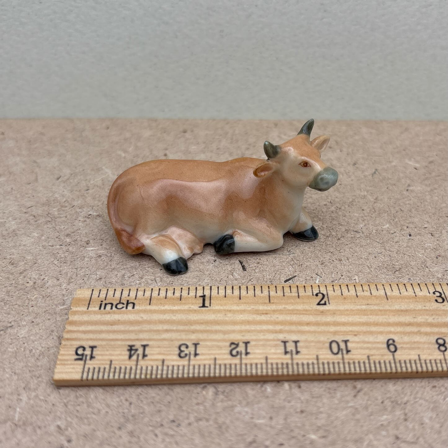 2 Cow Ceramic Figurines Miniature Statue