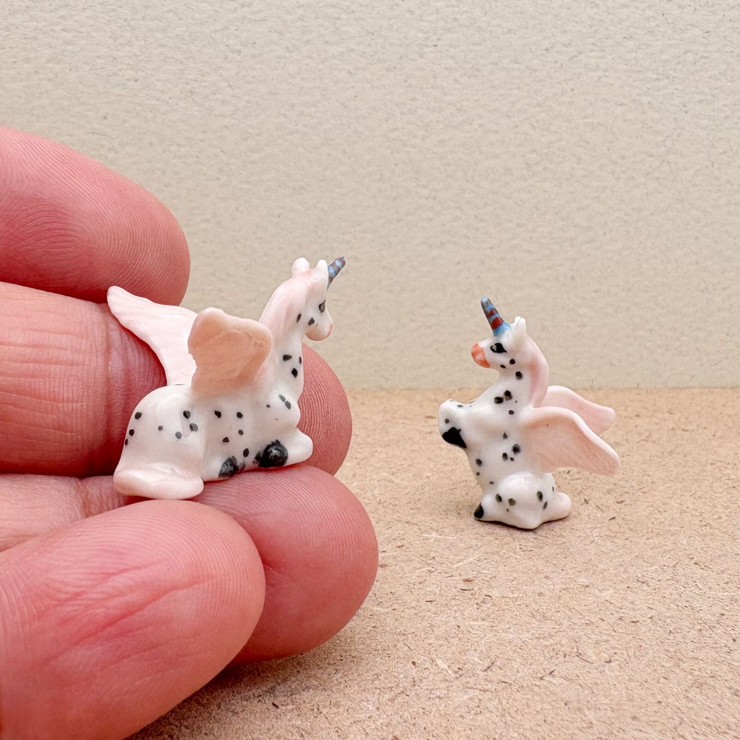 Mini Ceramic Pegasus Unicorn Duo