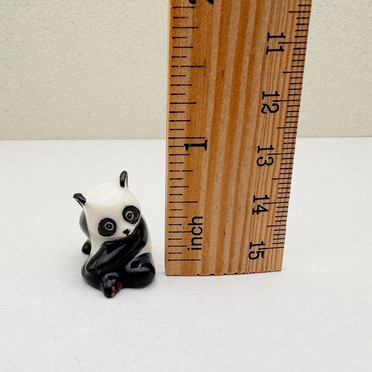 Set of 6 Panda Bear Ceramic Figurine Statue
