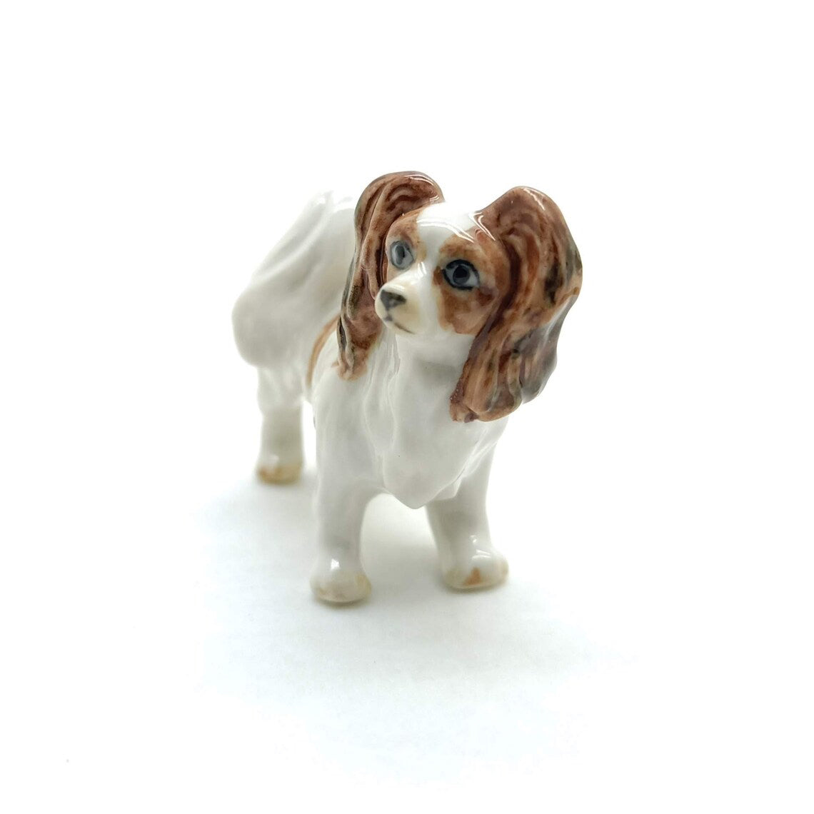 White Papillon Ceramic Dog