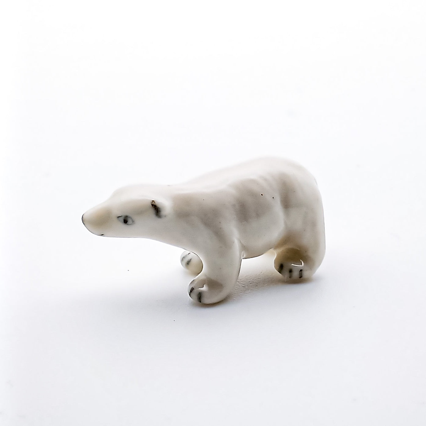 3 Tiny Mini White Polar Bear Figurines