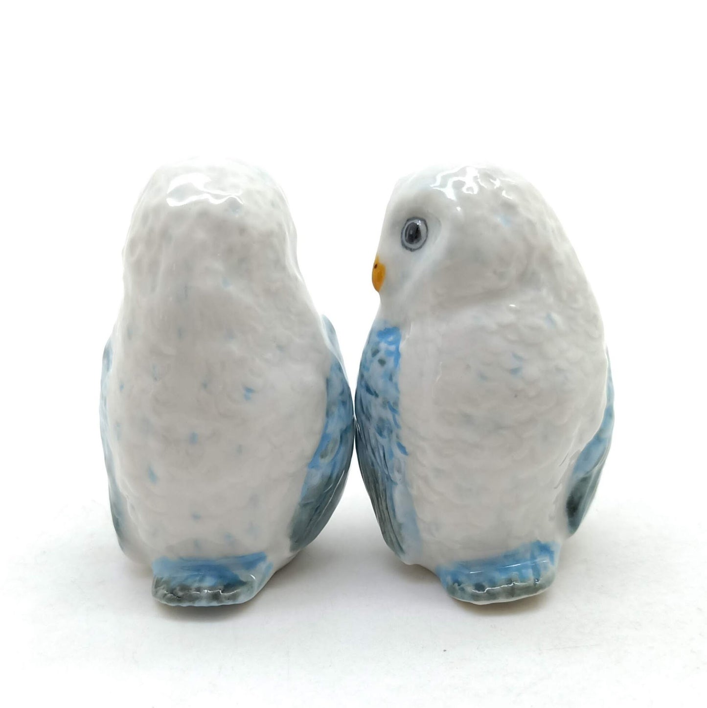 Set of 2 Owl Bird Ceramic Figurine Miniature Statue
