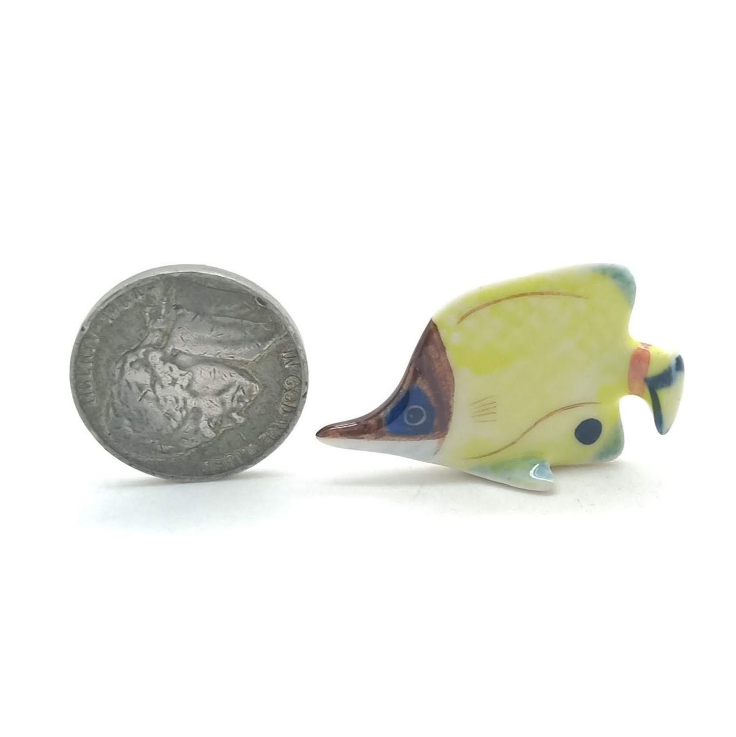 Set of 6 Baby Butterfly Fish Ceramic Figurine Statue