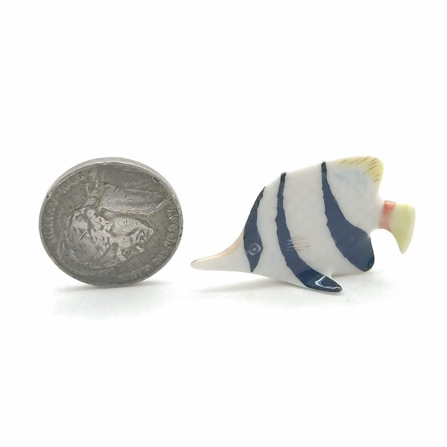 Set of 6 Baby Butterfly Fish Ceramic Figurine Statue