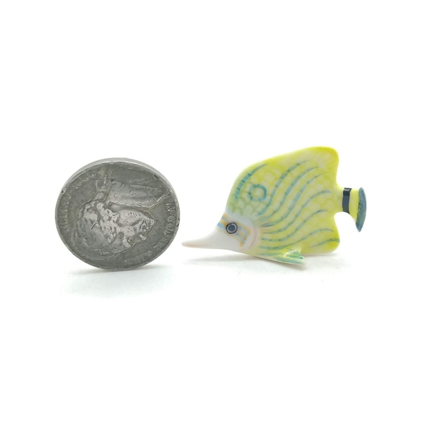 Set of 6 Baby Butterfly Fish Ceramic Figurine Statue