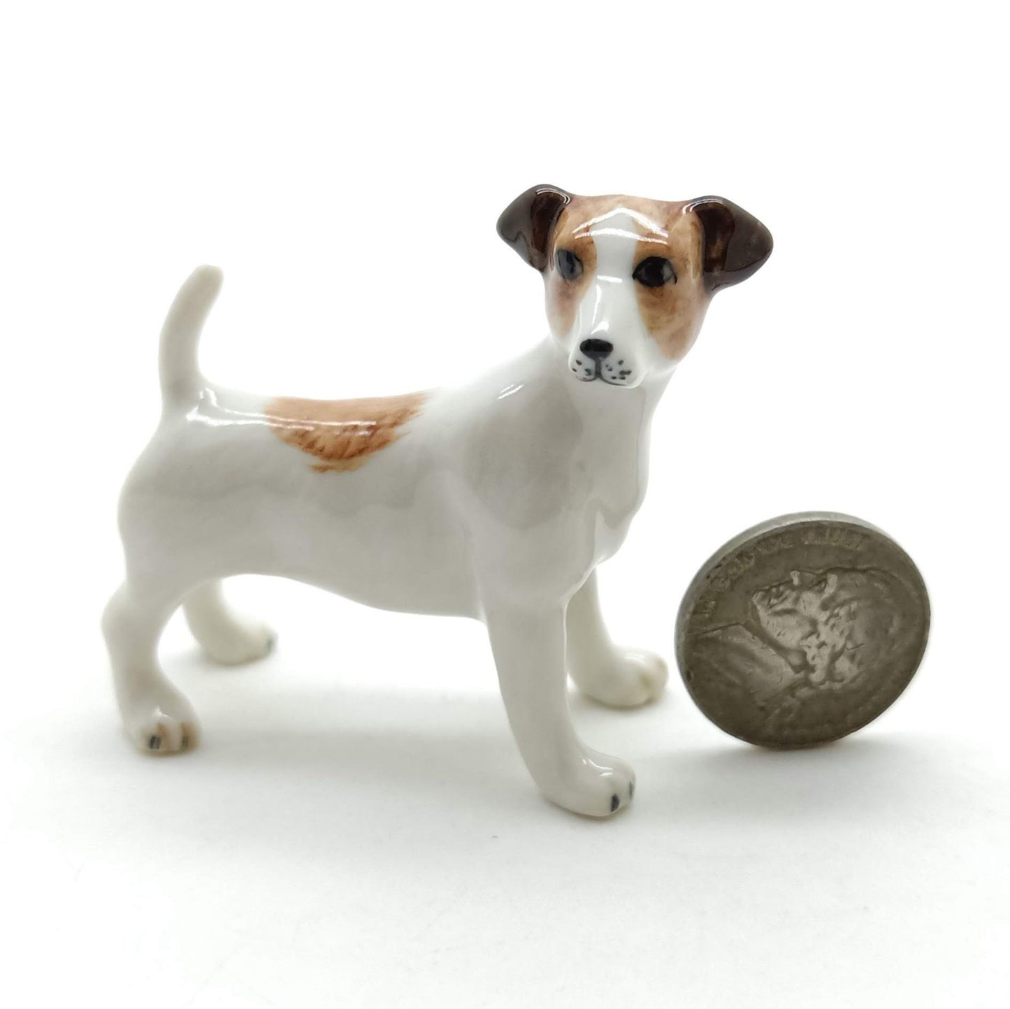 2 Jack Russell Terrier Dog Ceramic Figurines Animal Statue | Dog Lover | Gift for Collector | Home Decoration