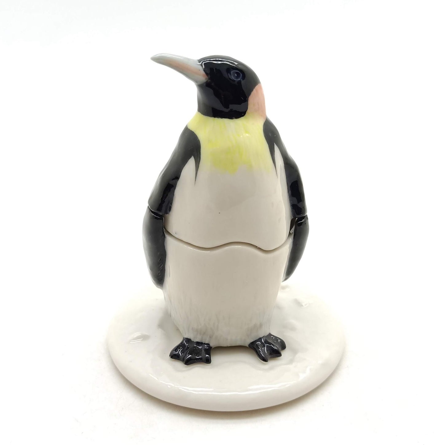 Penguin Figurine Kitchen Ceramic Salt & Pepper Shakers with Tray