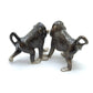 2 Monkey Kitchen Ceramic Figurines Salt & Pepper Shakers