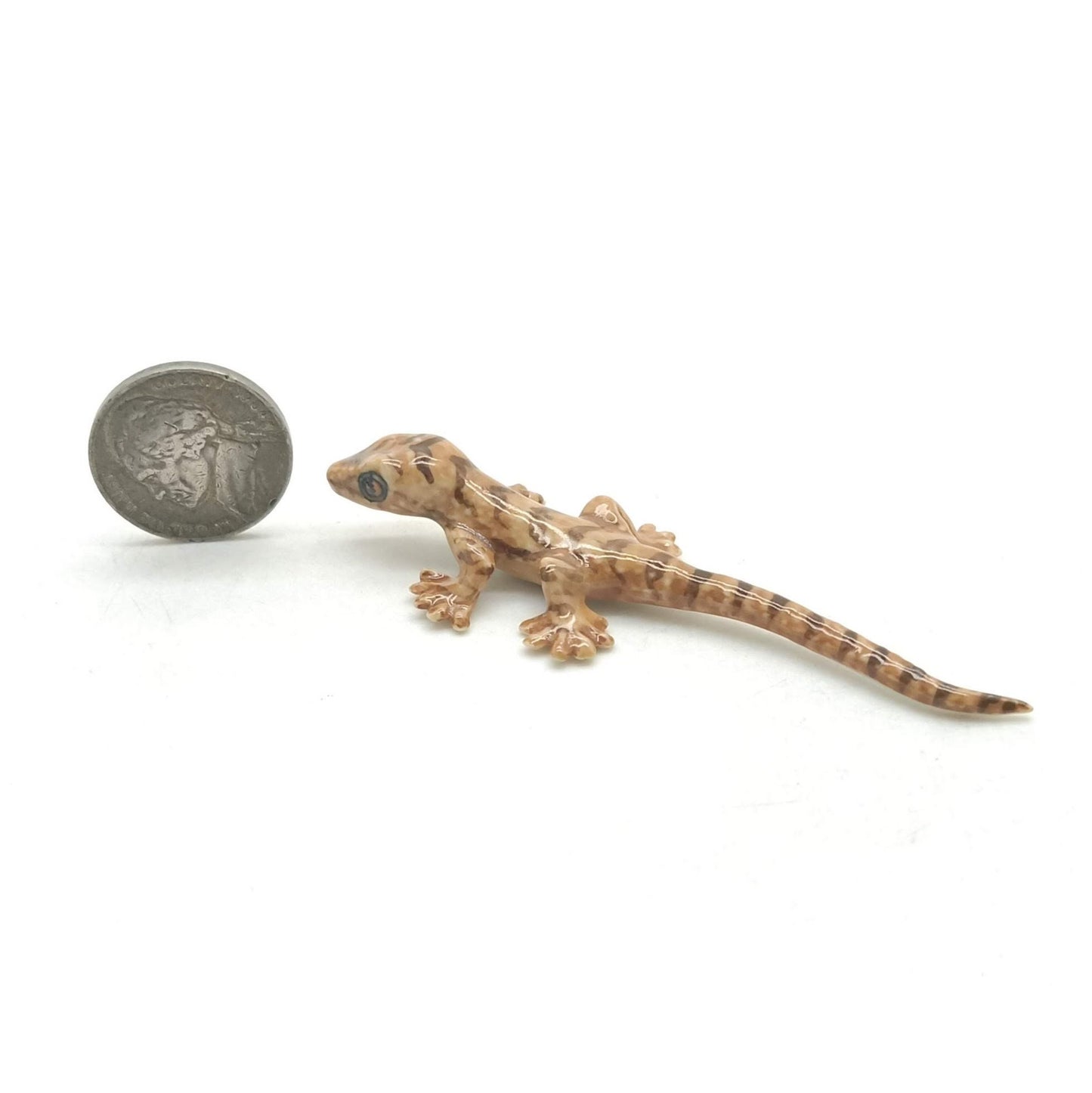 Set of 2 Lizard Gecko Gekko Ceramic Figurine Statue