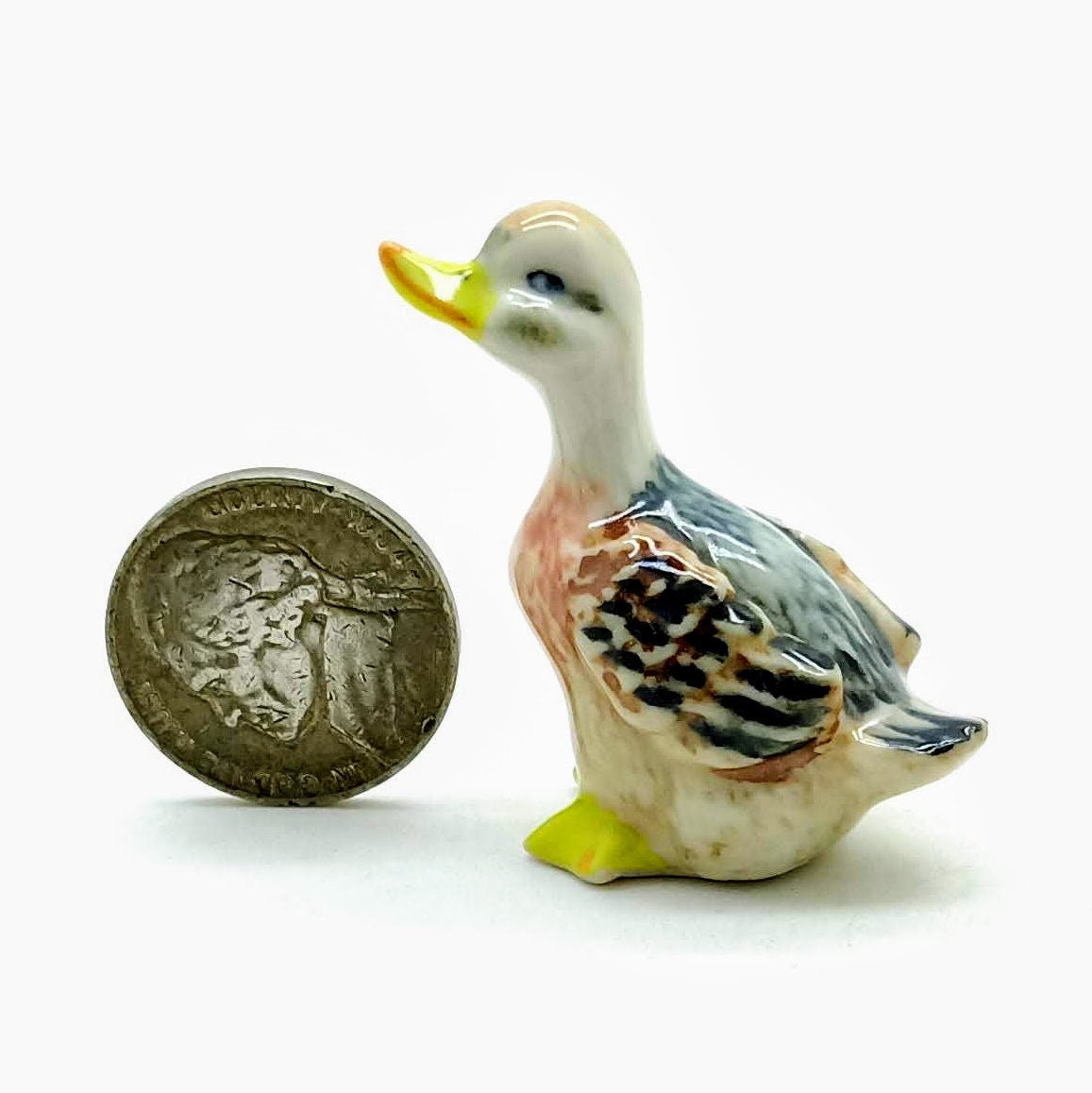 3 Duck Bird Ceramic Figurines Siblings Statue