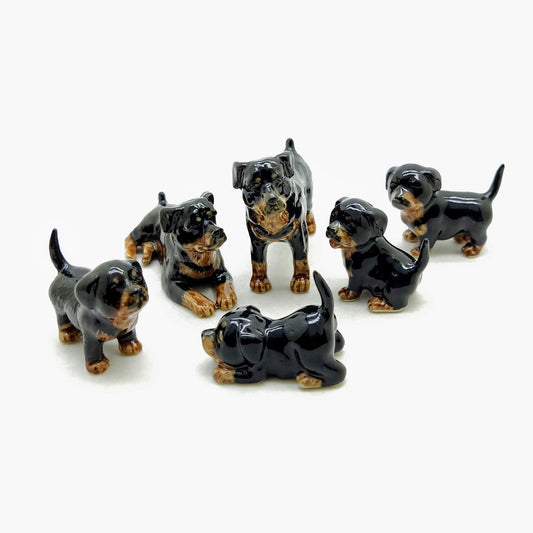 Rottweiler Dog Ceramic Figurines