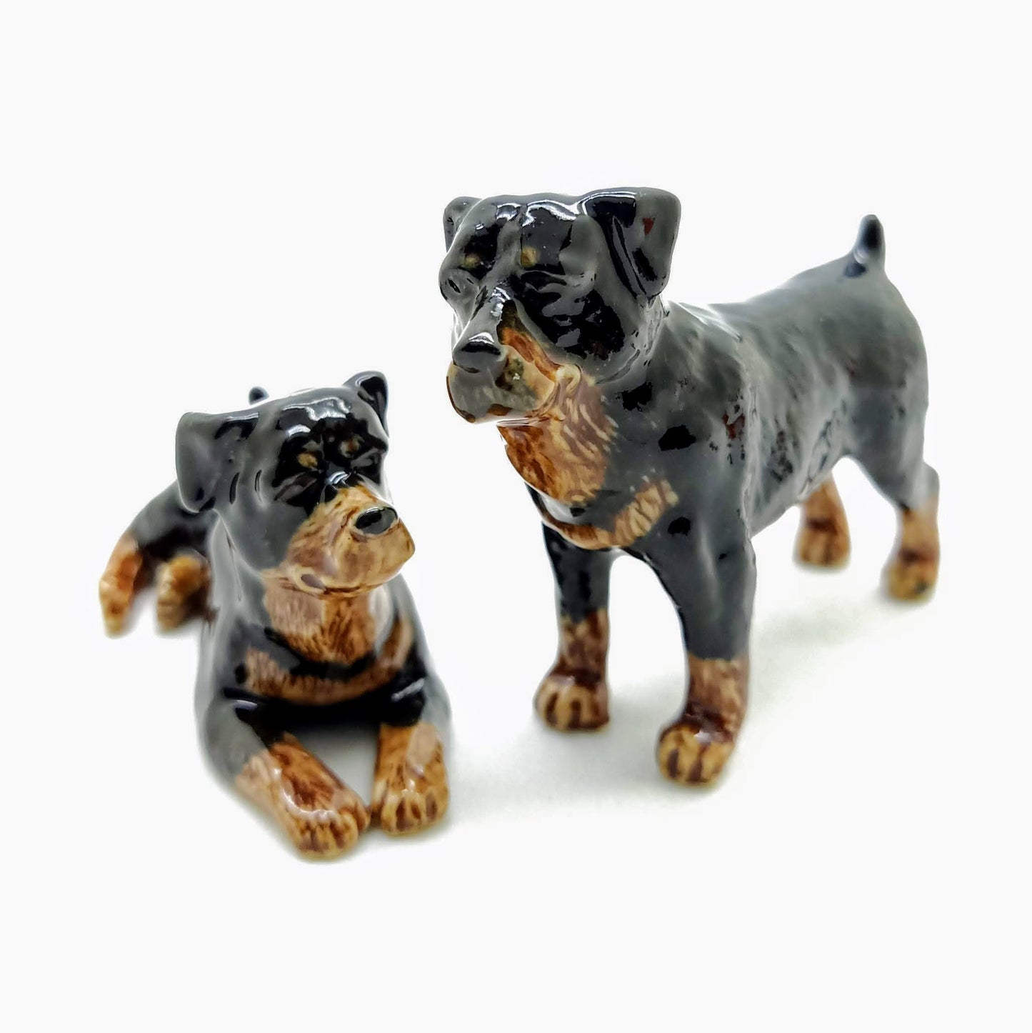 Rottweiler Dog Ceramic Figurines