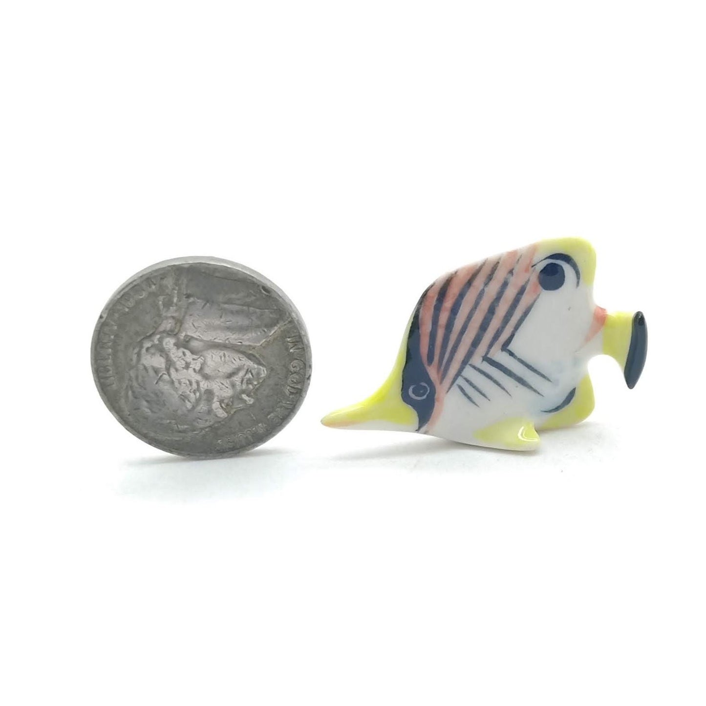 Set of 6 Baby Butterfly Fish Ceramic Figurine Statue