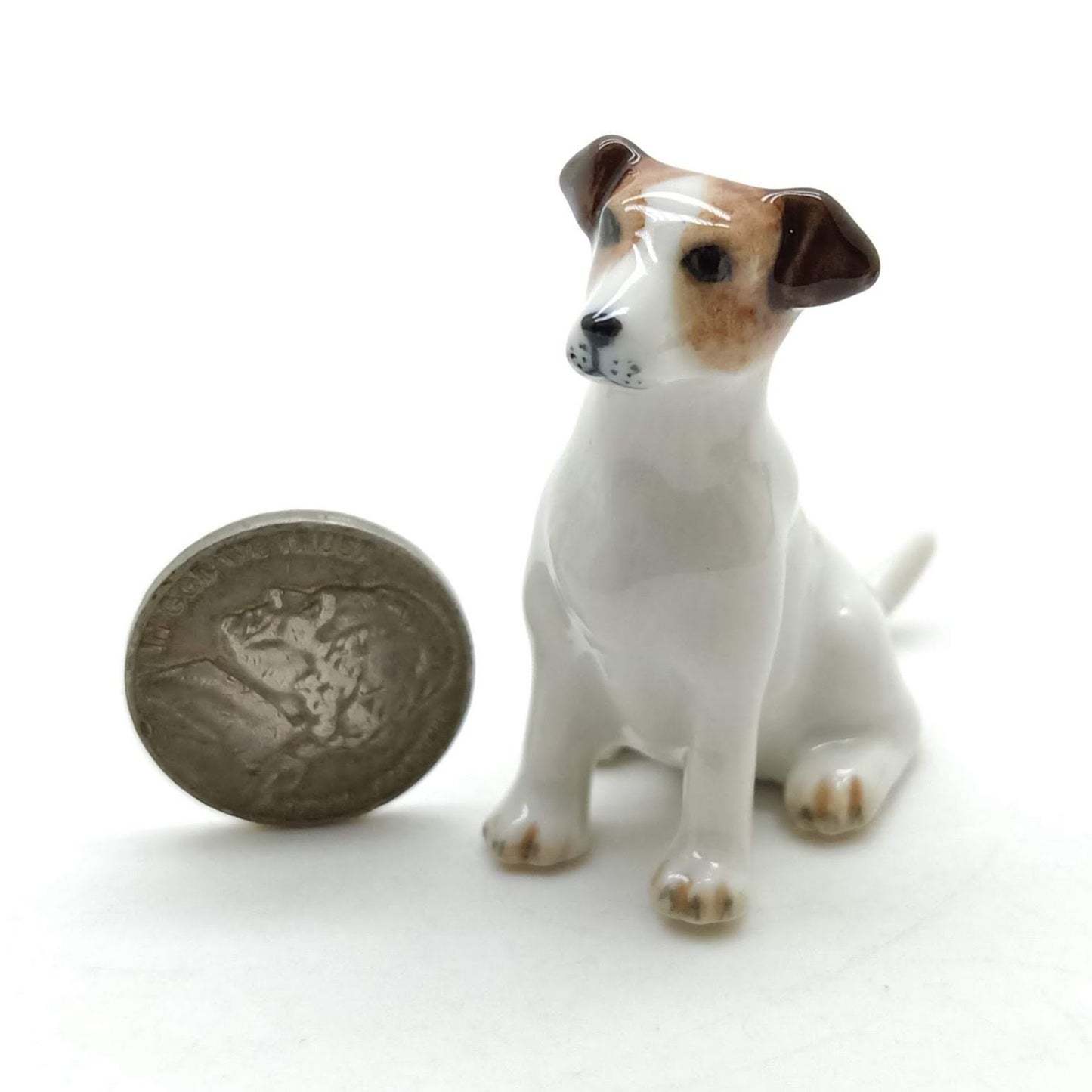 2 Jack Russell Terrier Dog Ceramic Figurines Animal Statue | Dog Lover | Gift for Collector | Home Decoration