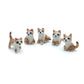 Set of 5 Cat Kitten Figurine Ceramic Animal Miniature Tiny Statue