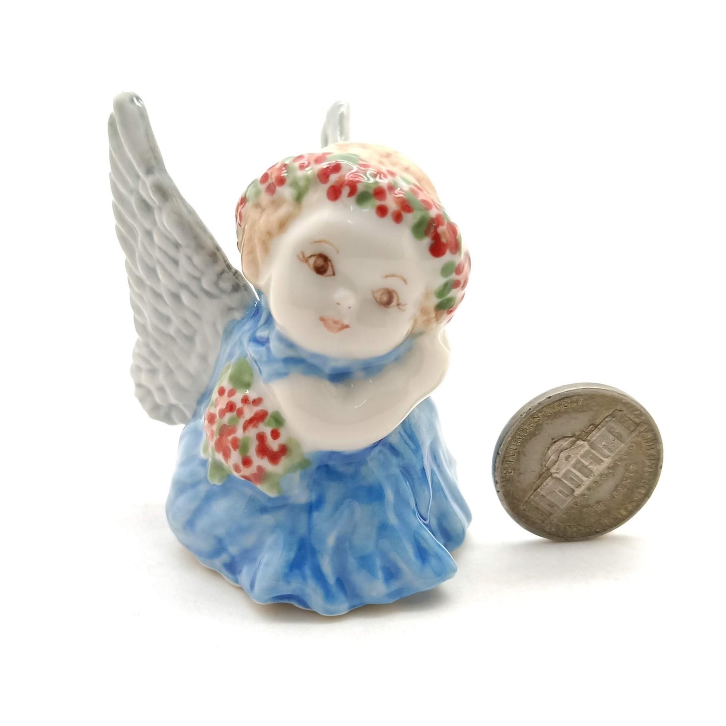 Angel Ceramic Figurine Miniature with Wings Statue