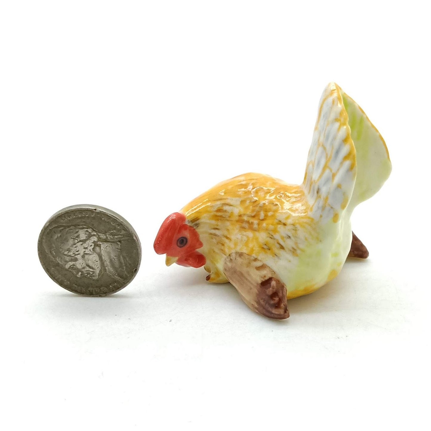 Rooster Hen Chicken Bantam Ceramic Figurine Family Statue