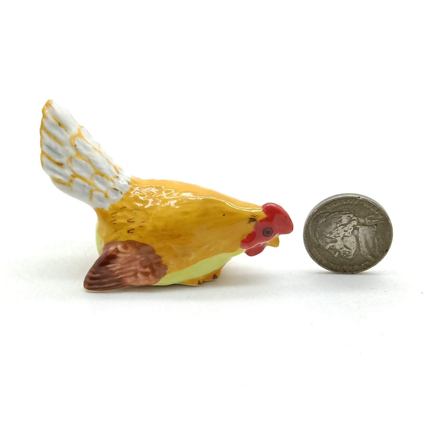 Rooster Hen Chicken Bantam Ceramic Figurine Family Statue