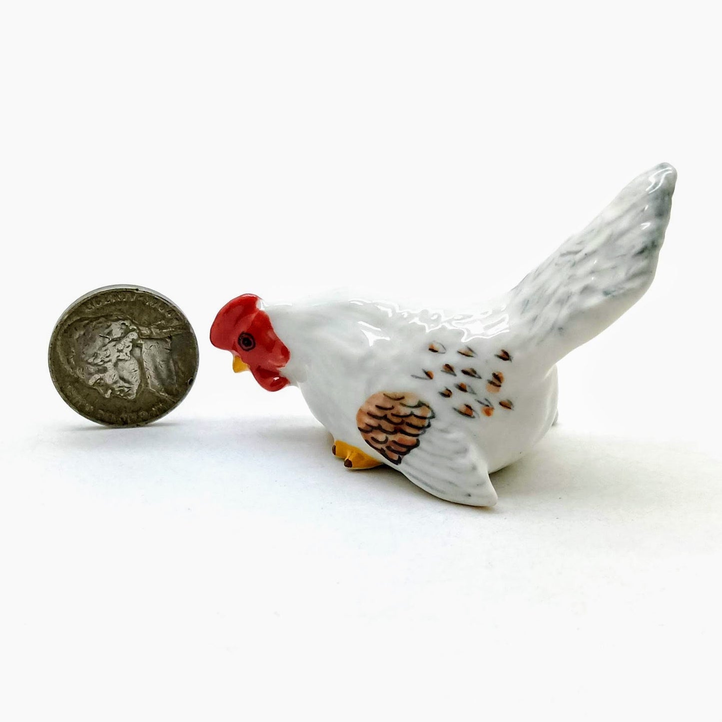 Rooster Hen Chicken Bantam Ceramic Figurine Family Statue