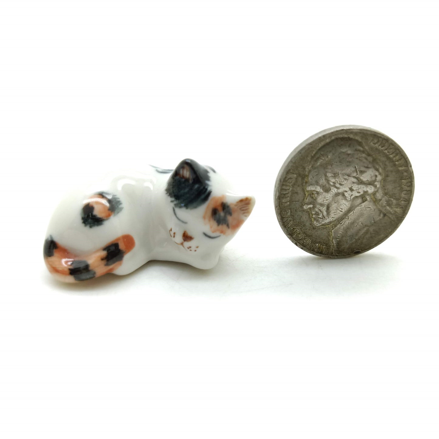 2 Calico Black and Orange on White Fur Cats with White Rat