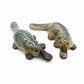 Set of 2 Platypus Duckbill Watermole Ceramic Figurine Animal Statue