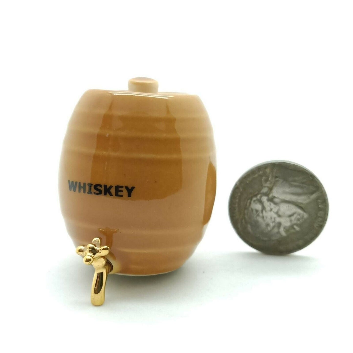 Whiskey Barrel Miniature Ceramic Tank Jar