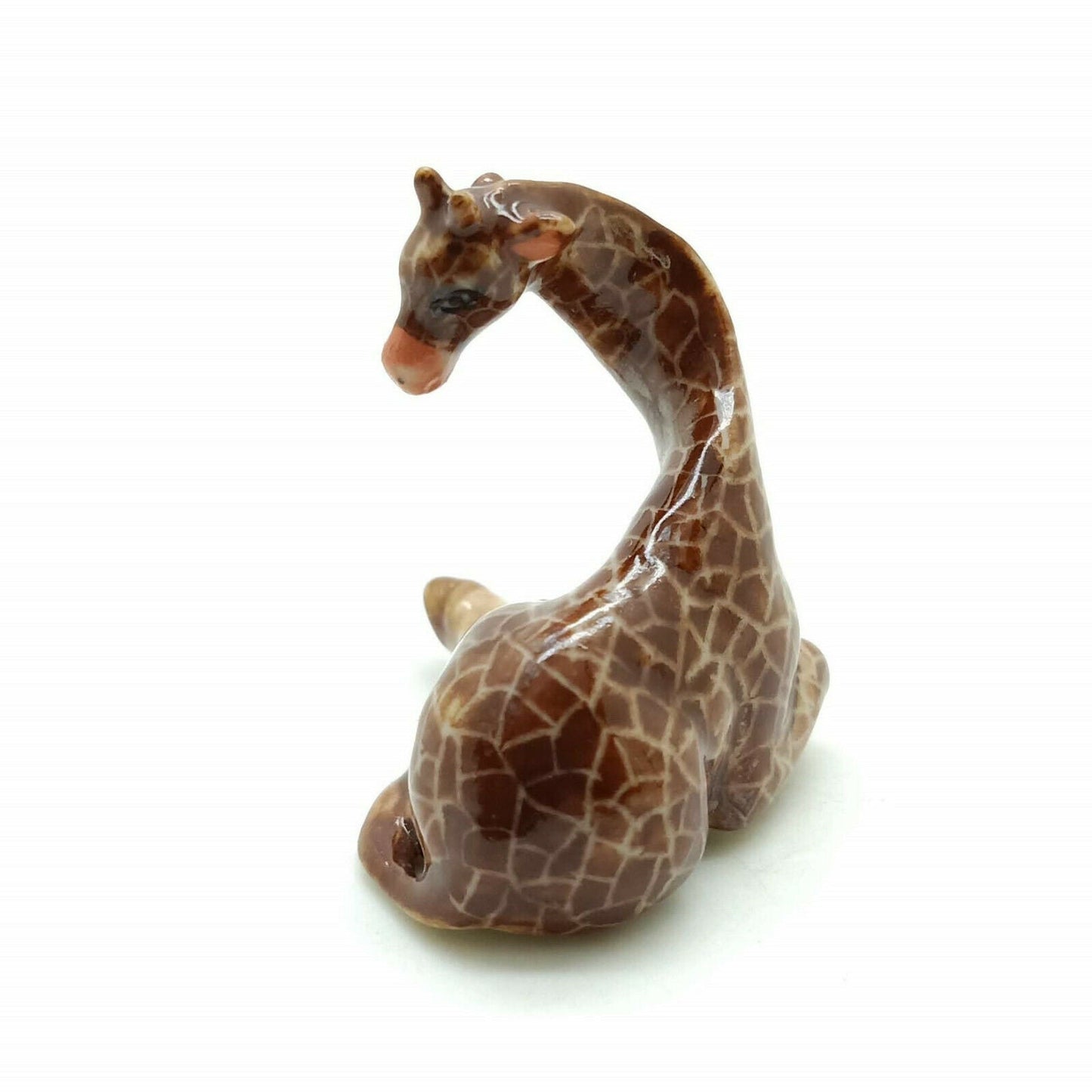 Set of 2 Giraffe Figurine Ceramic Miniature Statue