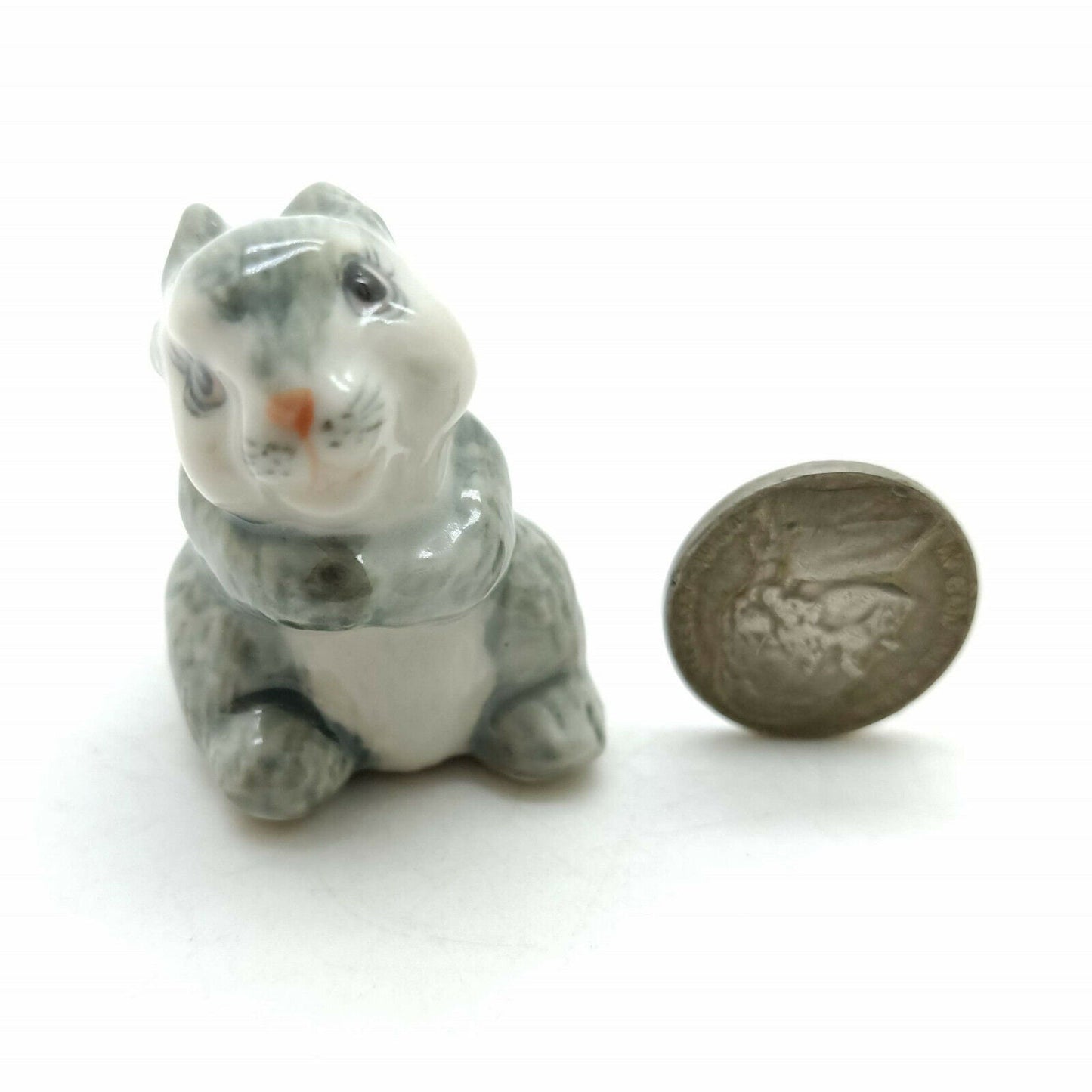 Set of 2 Rabbit Figurine Ceramic Animal Animal Statue