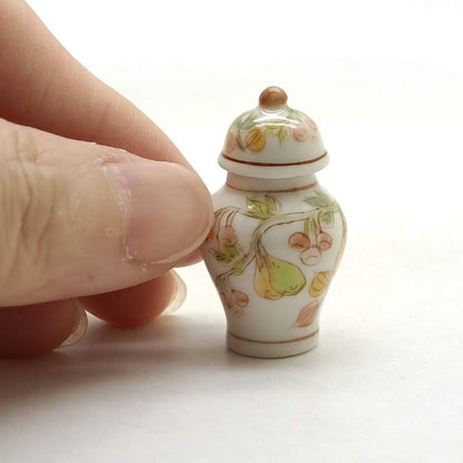 Vase + Lid Ceramic Miniature Ceramic Painted