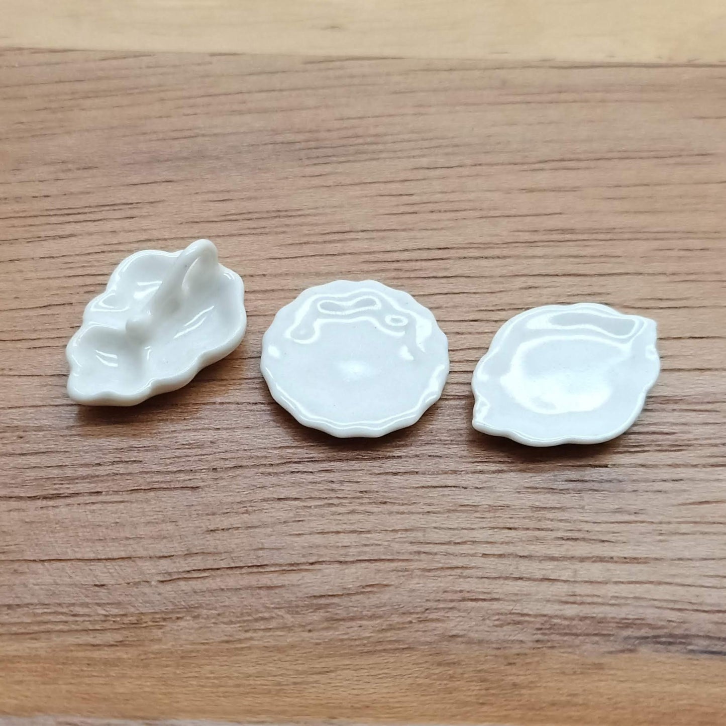 Dollhouse Miniature Set of White Plate 1-3 Types Ceramic Bowl