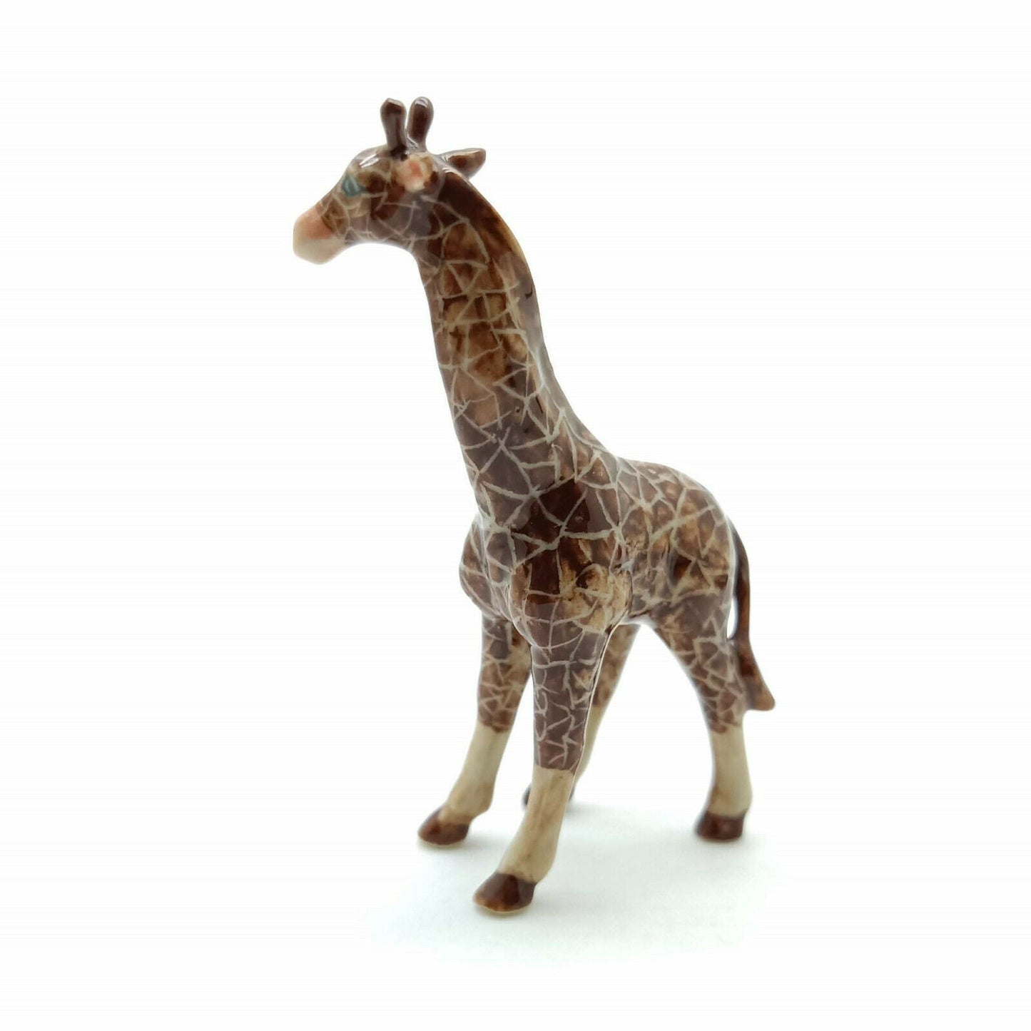 Set of 2 Giraffe Figurine Ceramic Miniature Statue