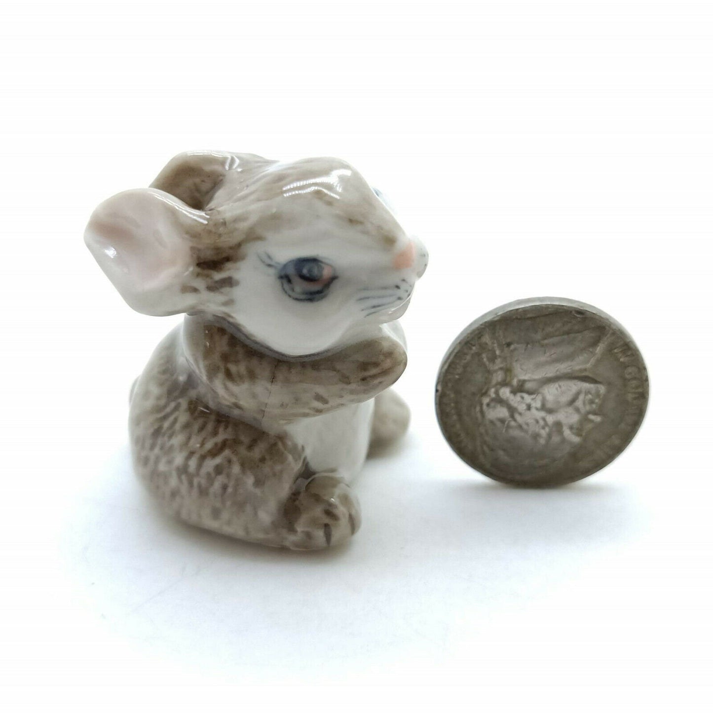 Set of 2 Rabbit Figurine Ceramic Animal Animal Statue