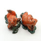 2 Frog Ceramic Figurine Salt Pepper Shaker Statue
