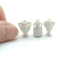 3 Vase Jar Ceramic Dollhouse Miniature White 1/24