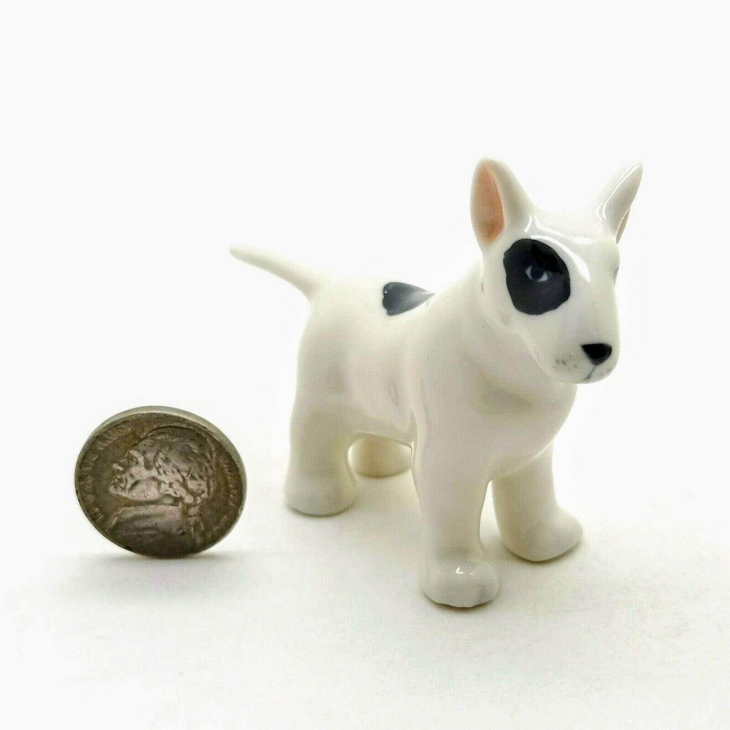 3 Bull Terrier Dog Ceramic Figurines