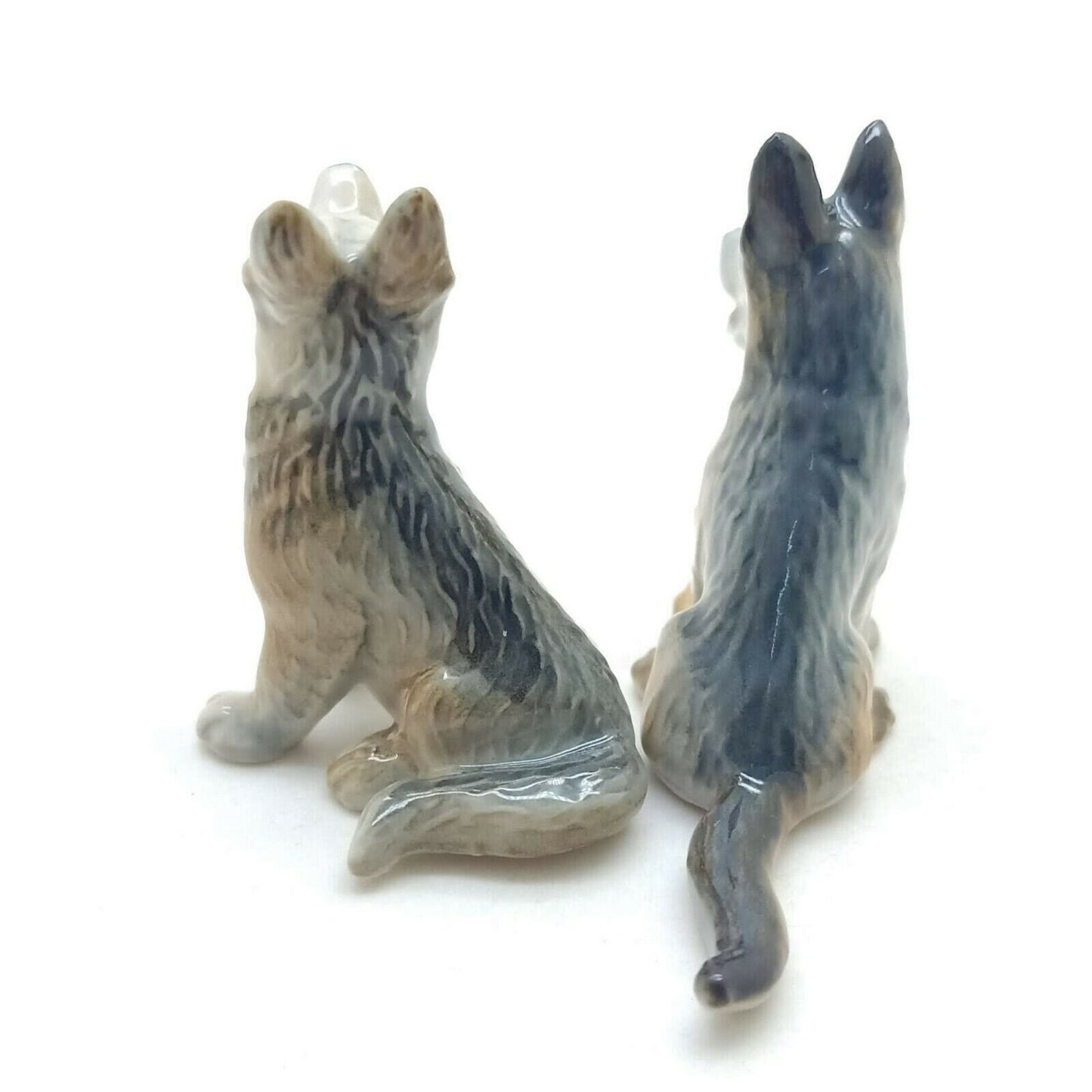 Set of 2 Alsatian Dog Ceramic Figurine Statue
