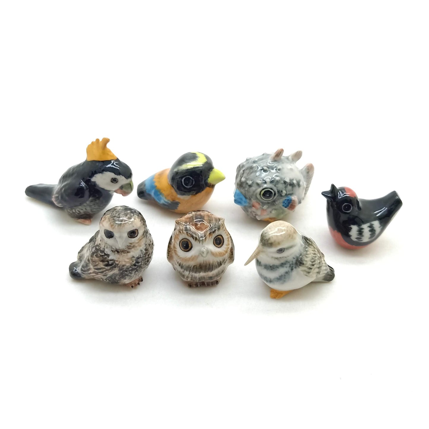 Whistle Owl Bird Fish Ceramic Figurine Statue