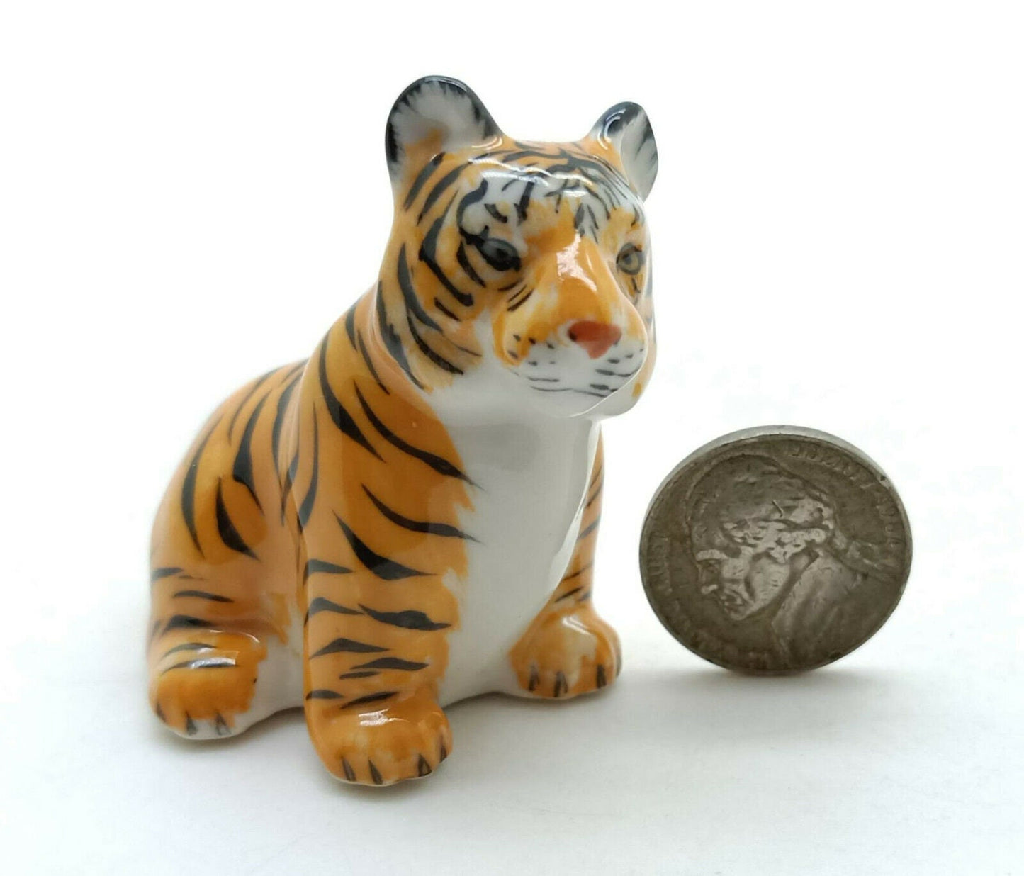 Set of 2 Tiger Ceramic Figurine Wild Statue