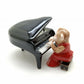 Female Monkey Pianist Playing Piano Figurines