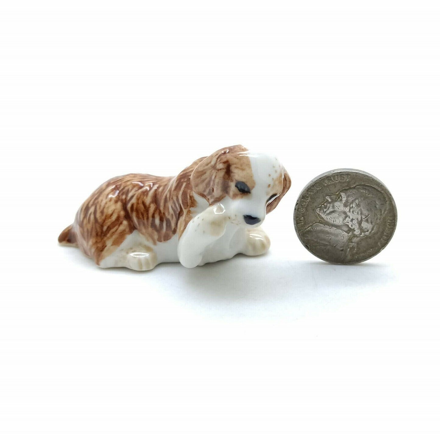Set of 4 Cocker Spaniel Dog Ceramic Figurine Statue