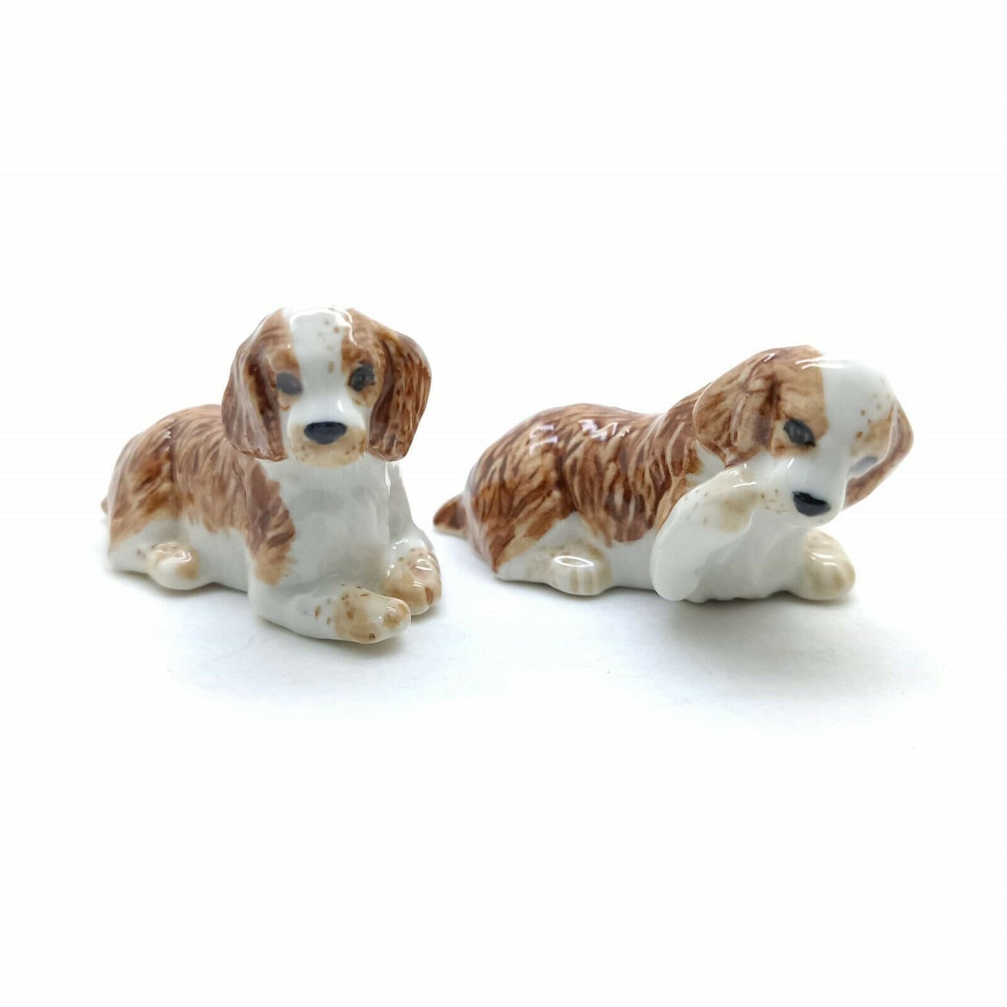 Set of 4 Cocker Spaniel Dog Ceramic Figurine Statue