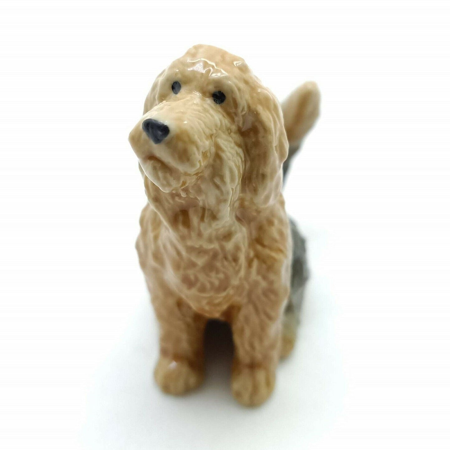 2 Otterhound Dog Ceramic Figurines